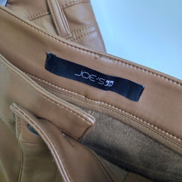 Joe's Jeans Faux Leather Wide Leg Pants Brown Size 33 - Picture 6 of 8